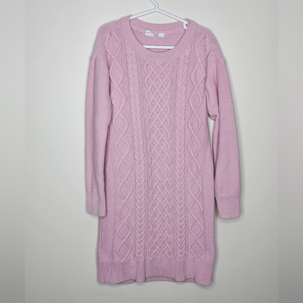 Gap girls pink cable knit sweater dress size M
